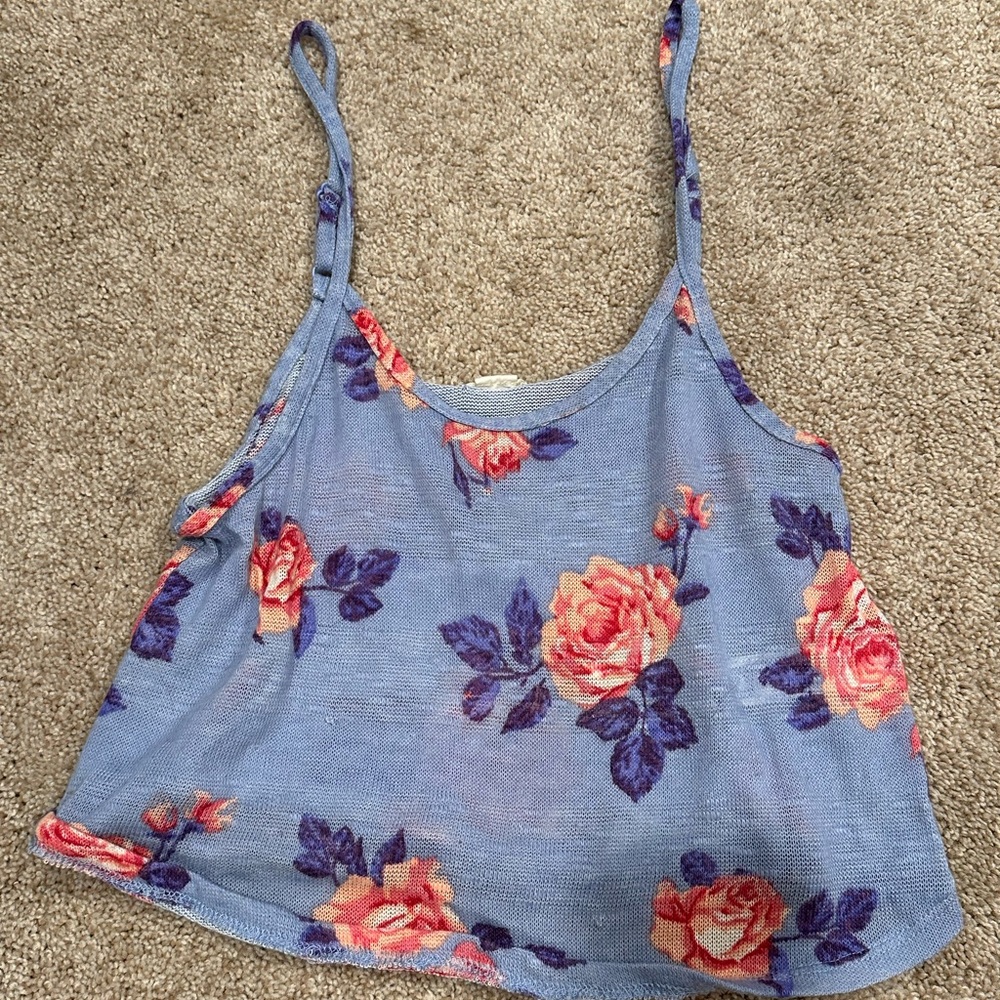 Forever 21 Floral Knit Tank Top, Size Medium